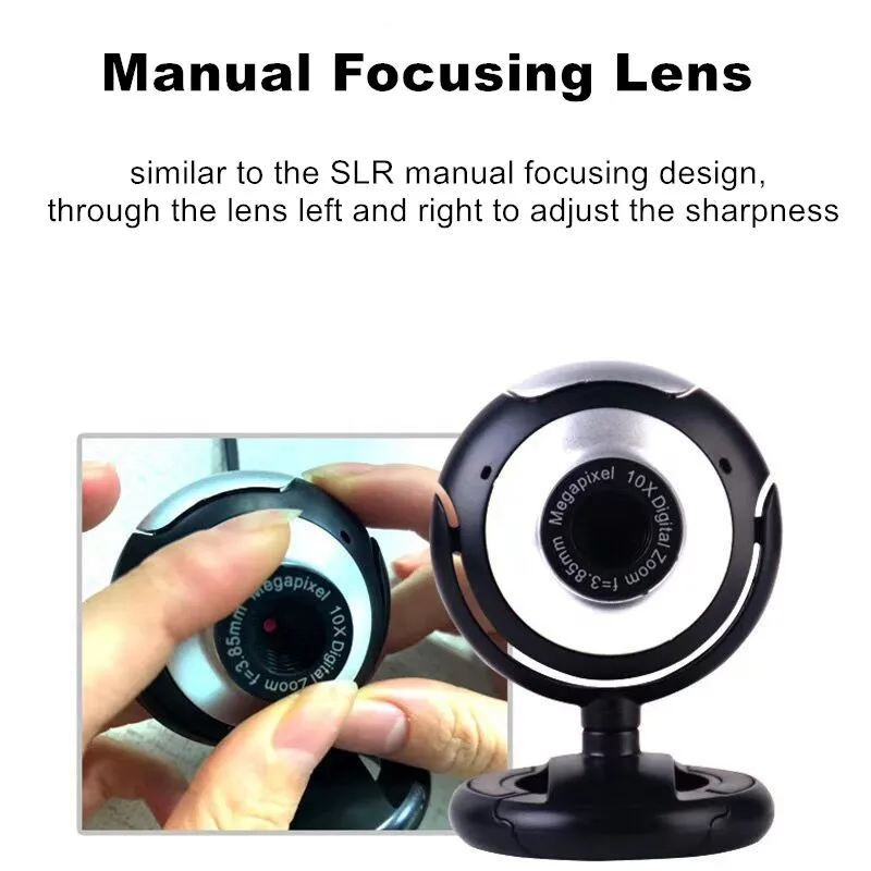 Professional USB 2.0 CMOS Wired Webcam with Mic for Laptop/PC Factory Price Live Streaming Video Conference