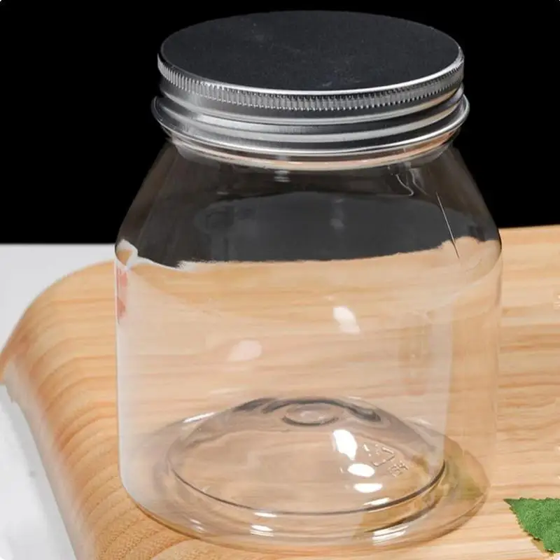 [MOA]900ML Clear Wide Mouth PET Food Storage Jars Airtight Lids For Nuts Candies Snacks Pantry Organization[MOA]