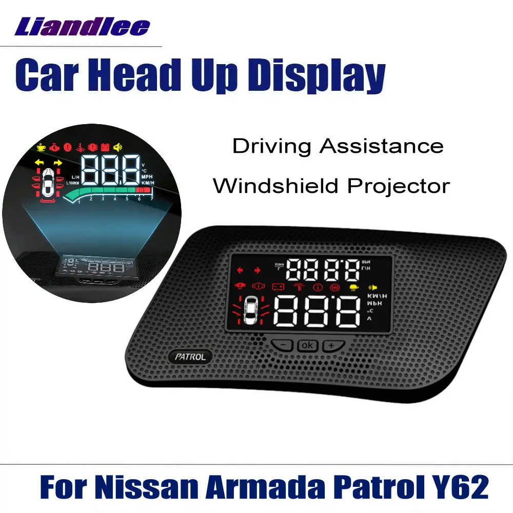 Car HUD Head Up Display For Nissan Armada Patrol Y62 2010-2024 Safe Driving Windshield Projector Electronic Accessories