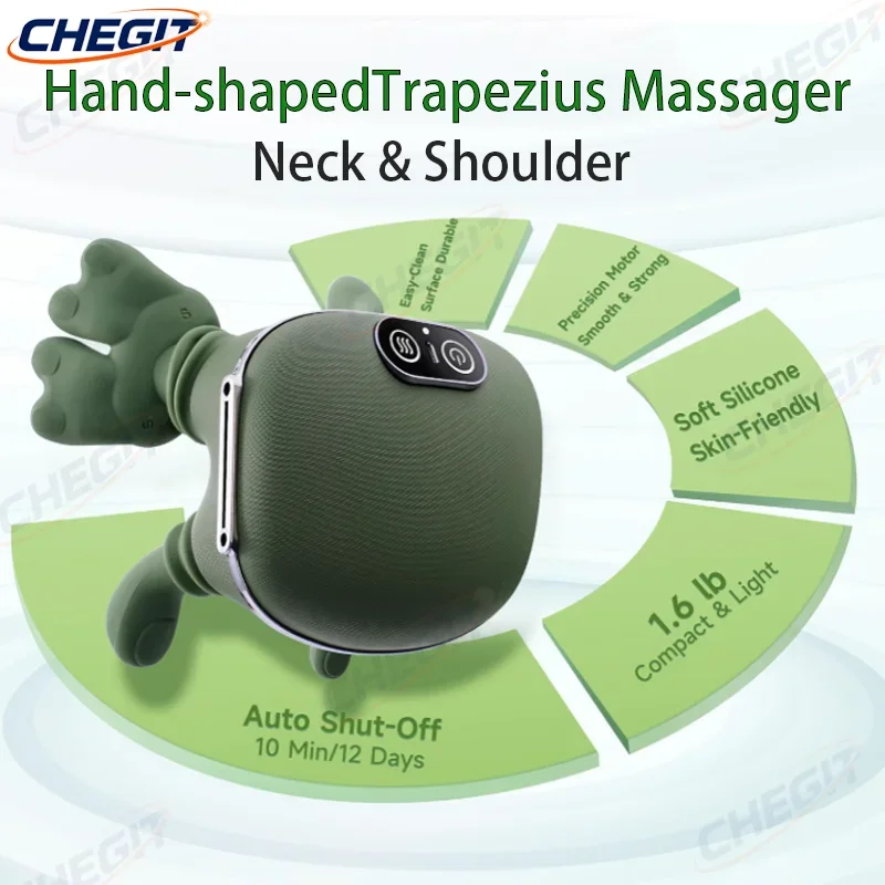 電気バイオニックネックショルダーマッサージャー、加熱機能付き背中用、3段階モード、揉みほぐし筋肉療法枕、首、腰、脚、体のリラックスに