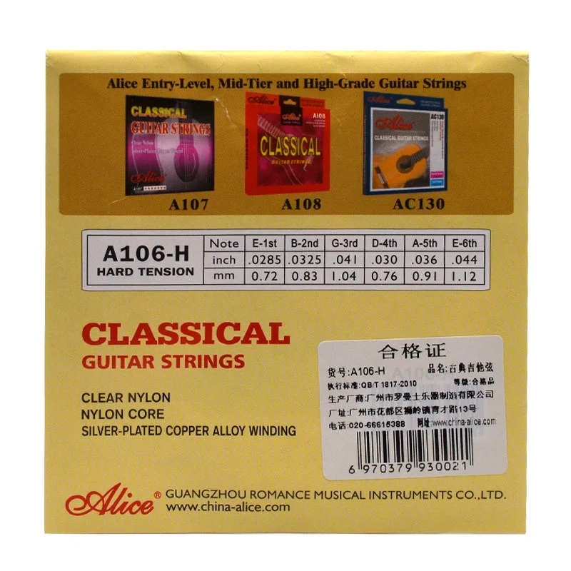 1 SET NEW Alice Classical Guitar Strings A106 Clear Nylon Strings Acoustic Guitar