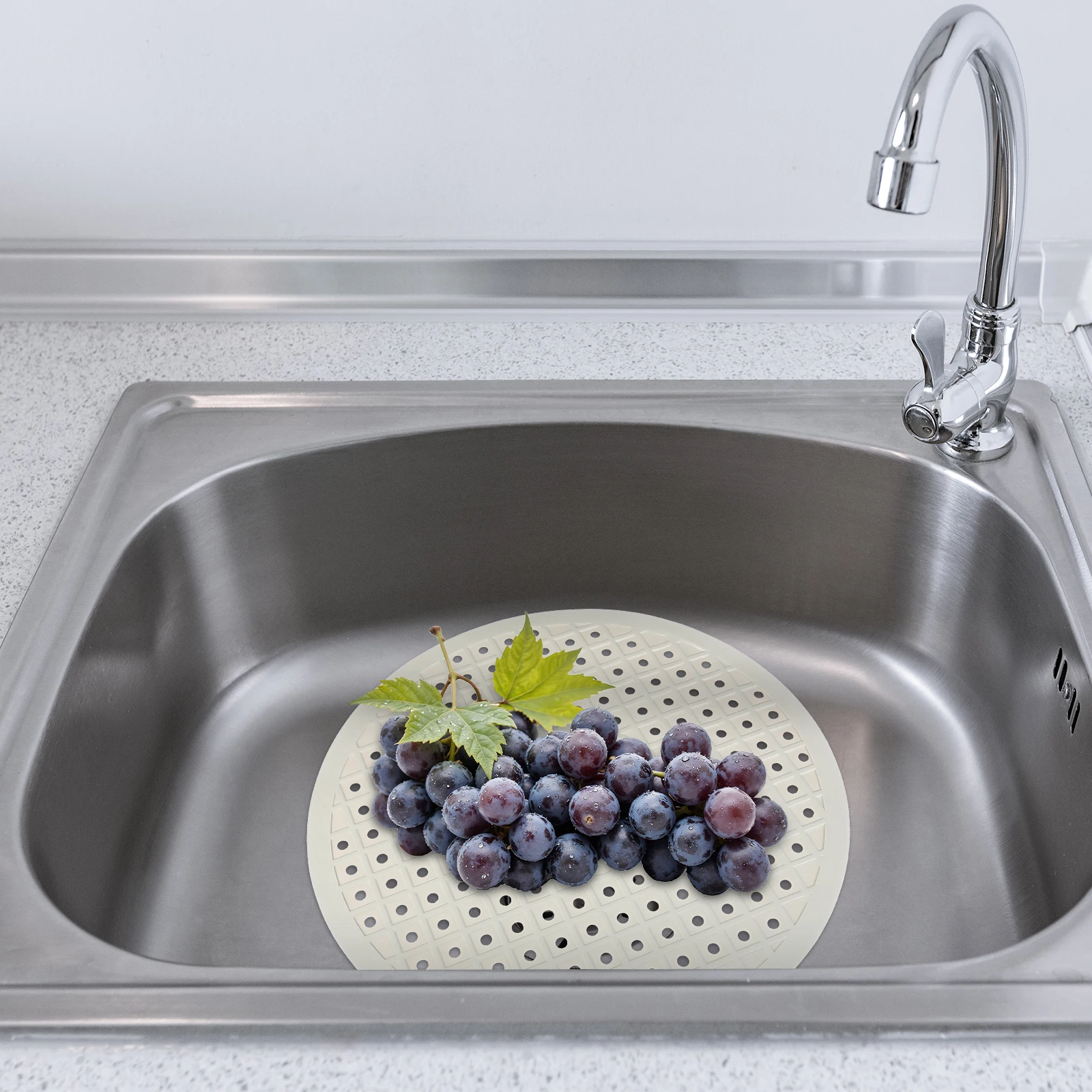 

2Pcs Kitchen Sink Mat Rubber Protector Pad Draining Dish Drying Mat Anti-Skid Grid for Glassware Kitchen Sink Mats