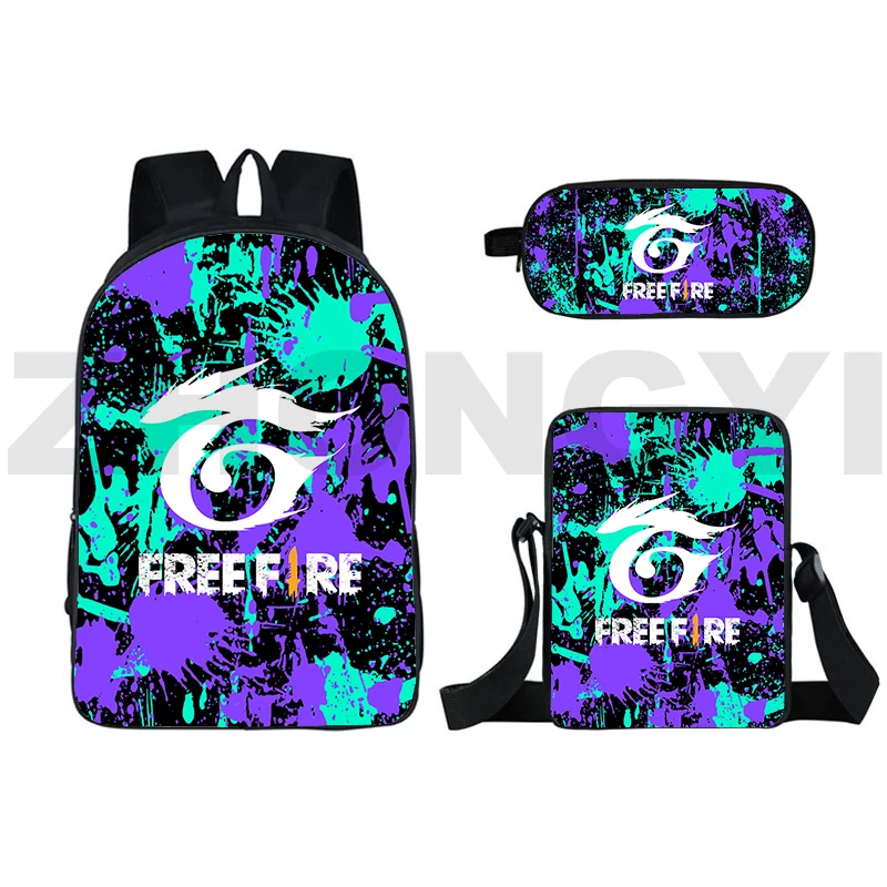 3D Free Fire Backpack Men Rucksacks Women High Quality Travel Bag 3 Pcs Set Shoulder Bag Free Fire Garena School Bag Pencil Case