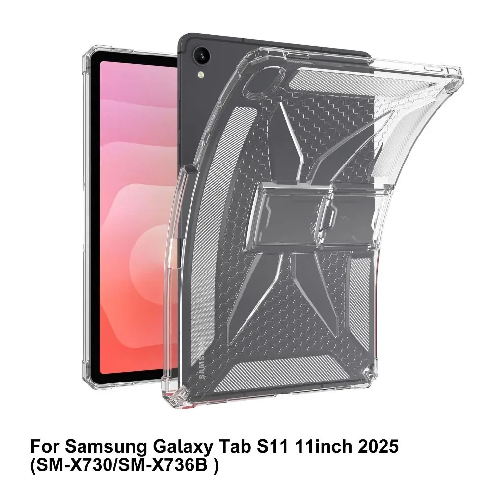 غطاء حامل تابلت مضاد للسقوط مقاس 11 بوصة مقاوم للخدش مع فتحة قلم حافظة واقية شفافة من مادة TPU لهاتف سامسونج جالاكسي تاب S11