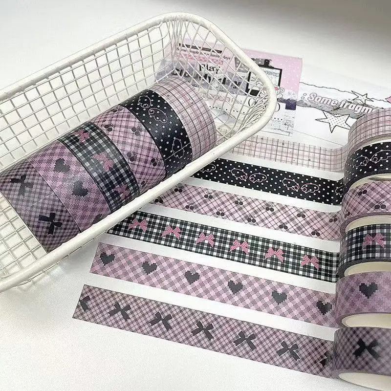 1,5 cm x 5 m Retro-Themen-Washi-Tape mit Blumen- und Karomuster für DIY-Scrapbooking, Journal, Handarbeiten, Geschenkdekoration. – Detail 9