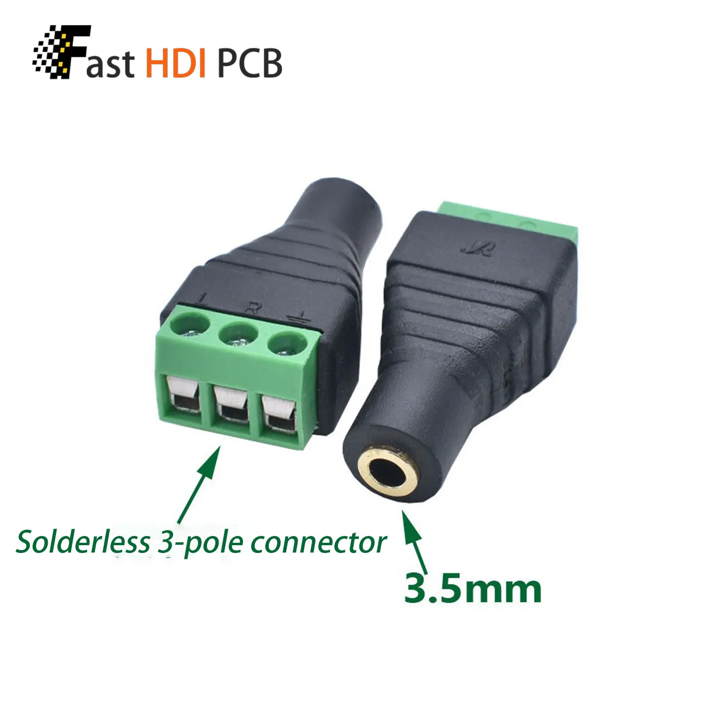 3.5mm Solderless Audio Jack Female Stereo Socket TRS 3 Pole TRRS 4 Pole Gold Plated Screw Terminal Adapter for Headphone Mic DI