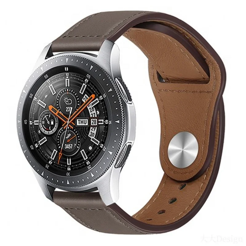20mm22mm Smart watch belt  for Samsung for Huawei watch3 PU leather color contrast buckle