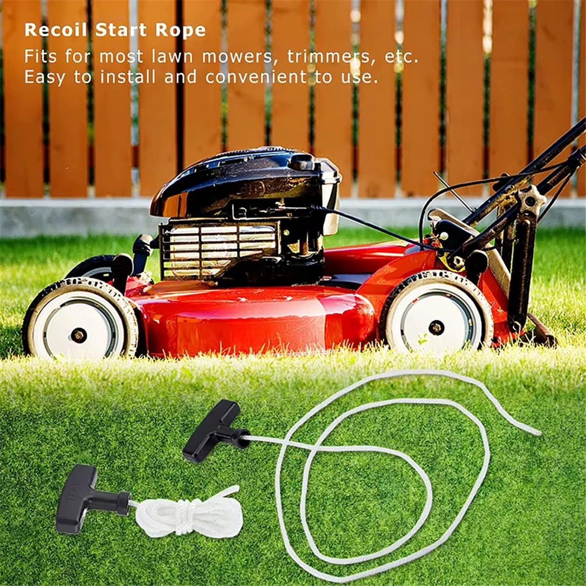 AA98 3 Meters Pull Rope with Handle Handle Rope Universal Pet Engine Pull Rope Lawn Mower