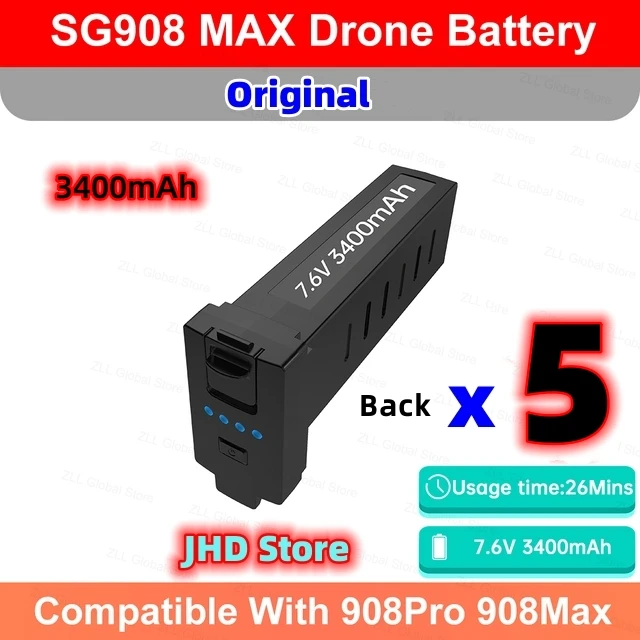 JHD SG908 Max/SG908 Pro Battery 4K GPS Drone Original ZLL Battary For SG908 Max Camera Drone Battery SG908 Pro Spare Battery