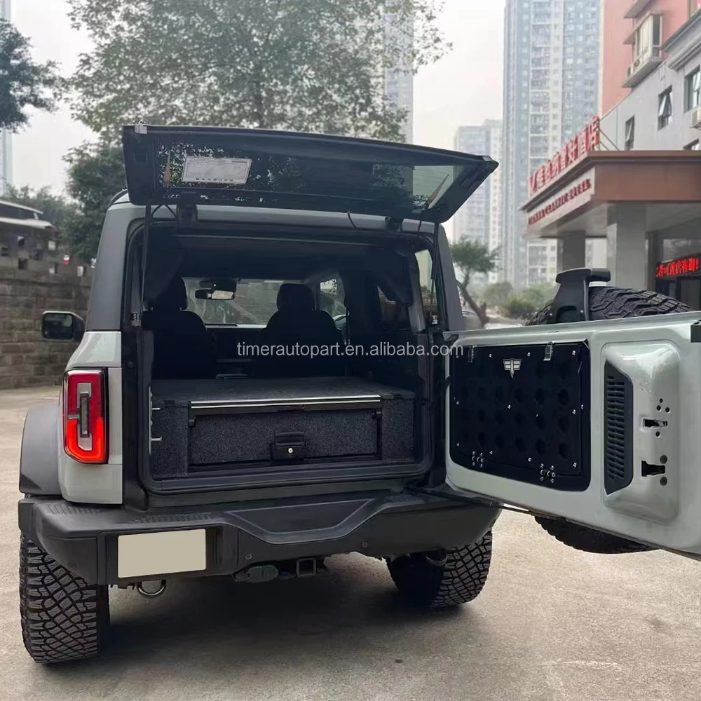 

Best Quality Off-road Overland SUV Steel Storage System Top Slide Single Drawer For Ford Bronco Side Wings Lockable Trunk