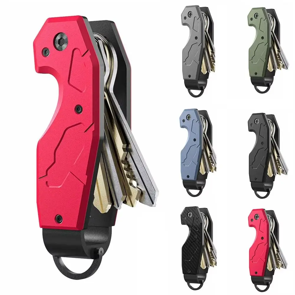 

New Metal Key Organizer Aluminum Alloy Compact Keys Fob Minimalist Holds 2-6 Keys Keys Bag