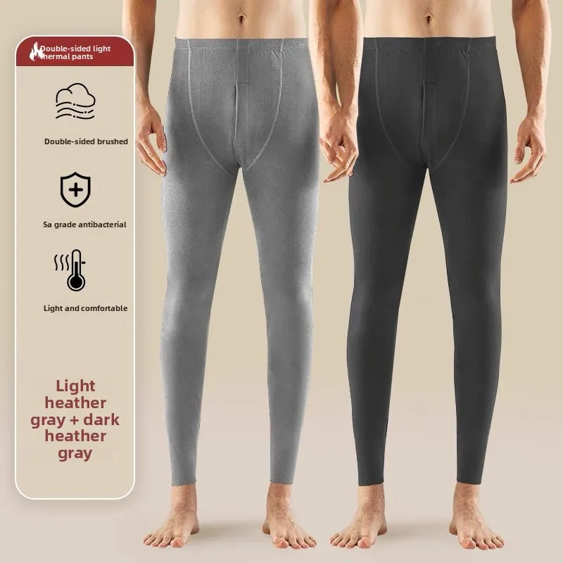 Men's Thermal Underwear Leggings Woolen Pants Tight Fitting and Anti Cold Frosted Youth Autumn and Winter 2025 Pajama Pants