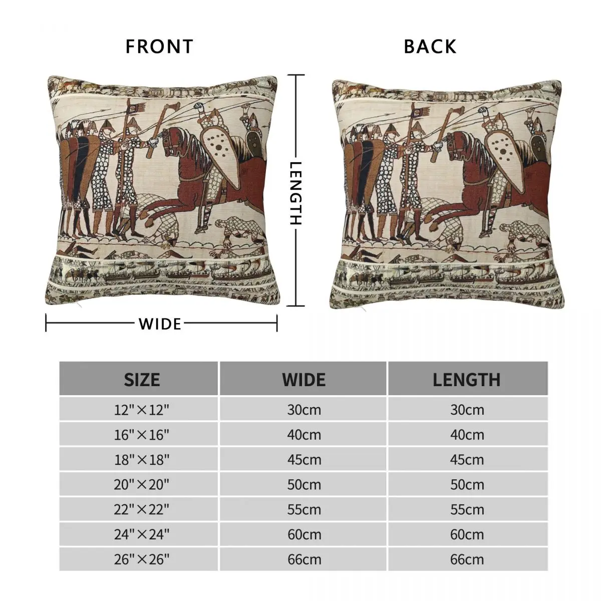 Bayeux Tapestry Battle Of Hastings Norman Knights Square Pillowcase Polyester Linen Velvet Pattern Zip Sofa Cushion Cover 45x45