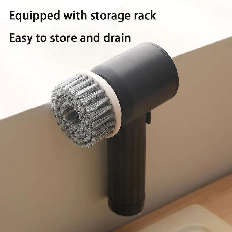 Cordless Electric Scrubber 7-in-1 Kitchen/Bath Tiles Cleaner USB Rechargeable Spin for Grease Dirt Powerful Scrubbing Brush