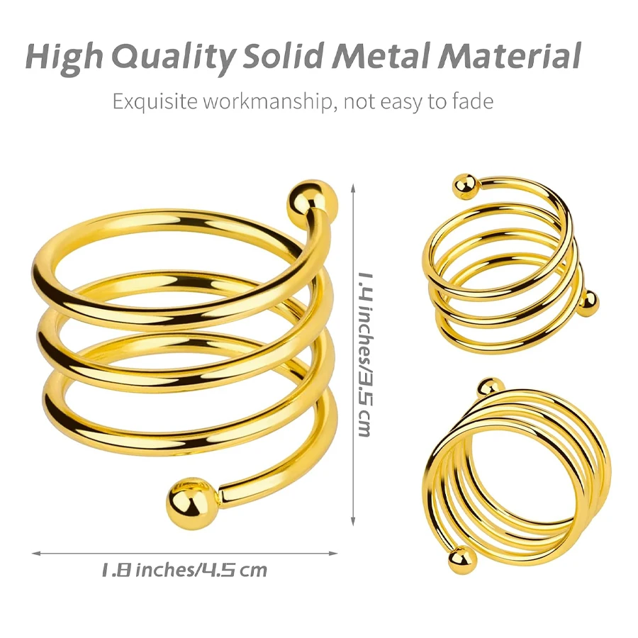 Gold Napkin Rings Set of 12, Napkin Rings Set Metal Napkin Holders Buckle for Cloth Napkins for Dinner Table Decor, Wedding view 5