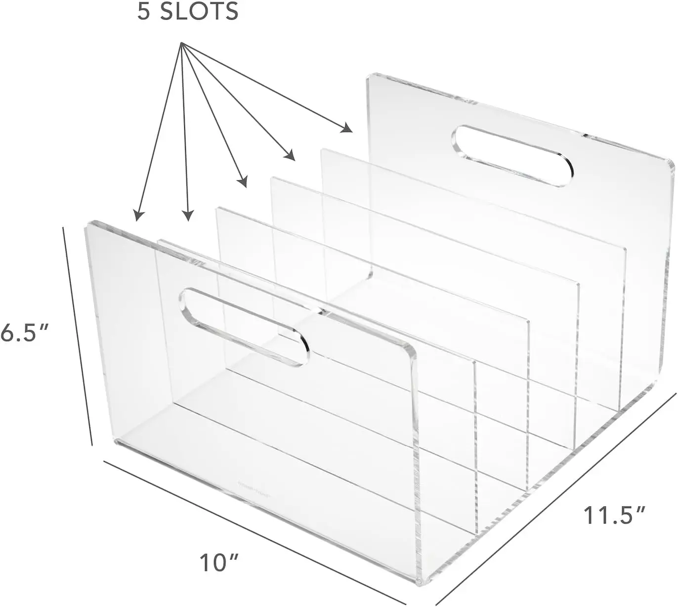 Clear Acrylic Desktop File Sorter, 10” x 11.5” x 6.5”, Organize Folders and Documents Efficiently