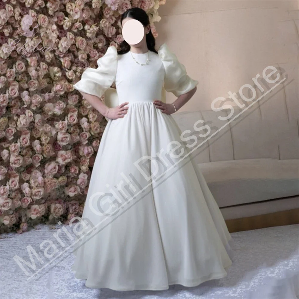 Robe de première Communion élégante pour filles, longueur au sol, longue robe de fête à fleurs pour filles, activité de demoiselle d'honneur, photographie de spectacle