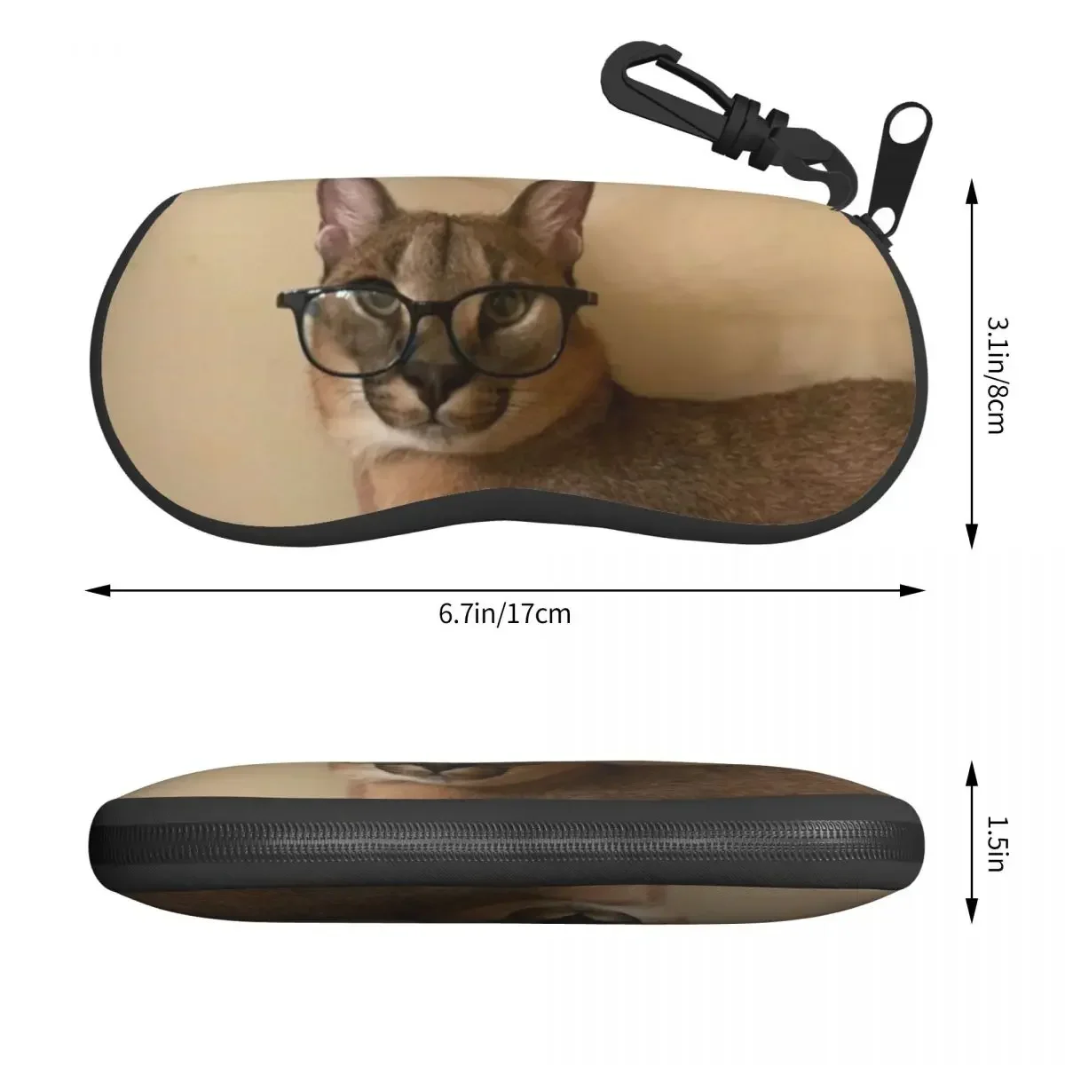 Funny Caracal Cat Floppa Meme Shell Eyeglasses Protector Cases Cool Sunglass Case Glasses Bag