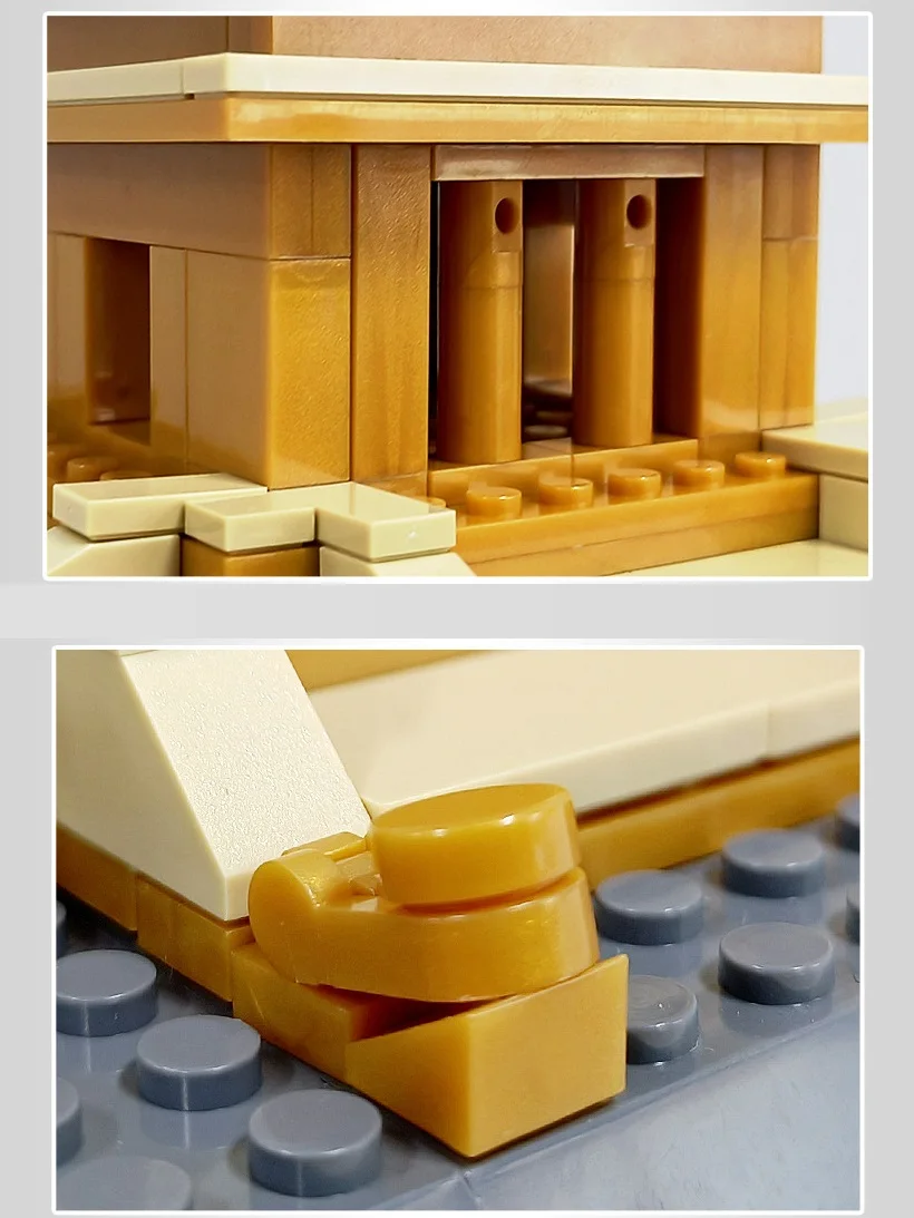 Gold Character Architecture Bricks Set, World Scenic Area, Architecture Model, Historical Sites Building Blocks, Toys Gifts