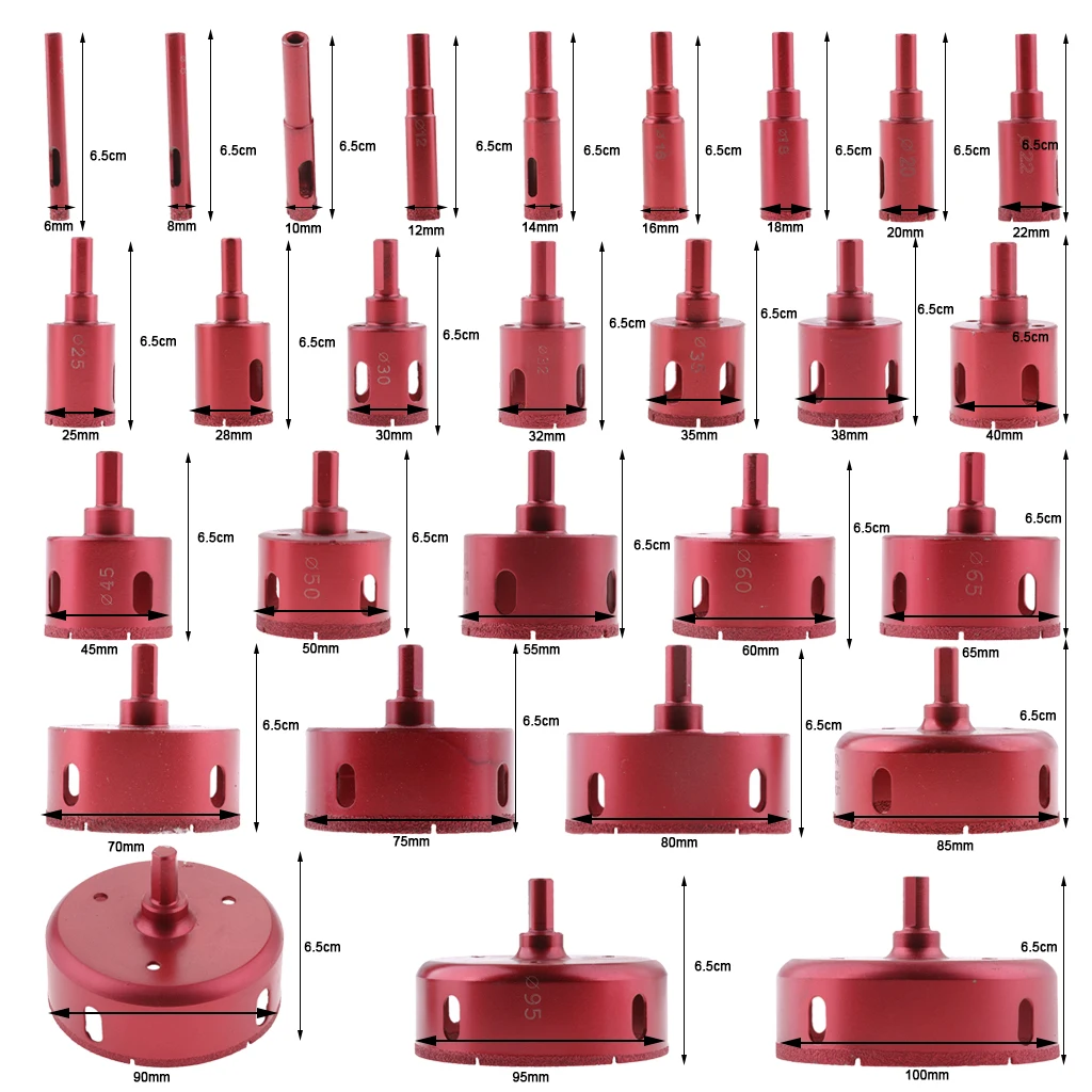 1 lot Diamond Drill Bit (6mm-100mm) Marble Tile Cutter New