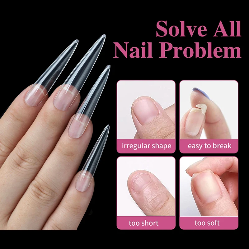 192 Pcs/Box False Nails Super Long Ballerina Nails Press On Nail Full Cover Matte Gel Tips Nail Art Capsule Fake Tips