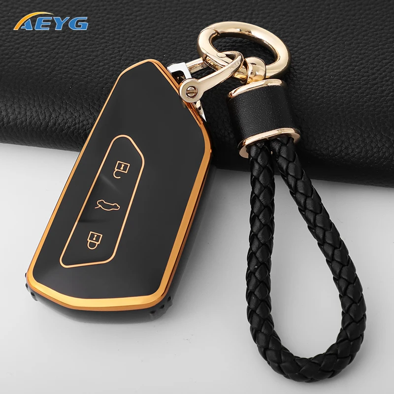 Car Key Case Cover For VW Volkswagen Golf 8 MK8 ID.3 ID.4 Cupra Skoda Octavia A8 SEAT Leon MK4 2020 2021 Formentor Tarraco