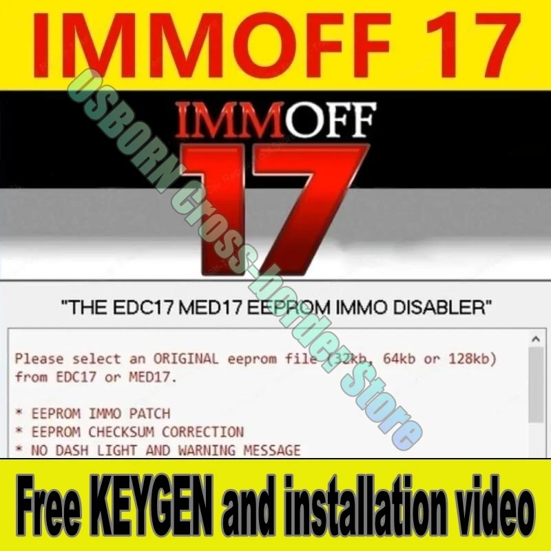 

Программное обеспечение IMMOFF17 EDC17 Immo Off Ecu Program Immoff17 + бесплатный ключ + установка видео + бесплатная помощь в установке IMMOFF17