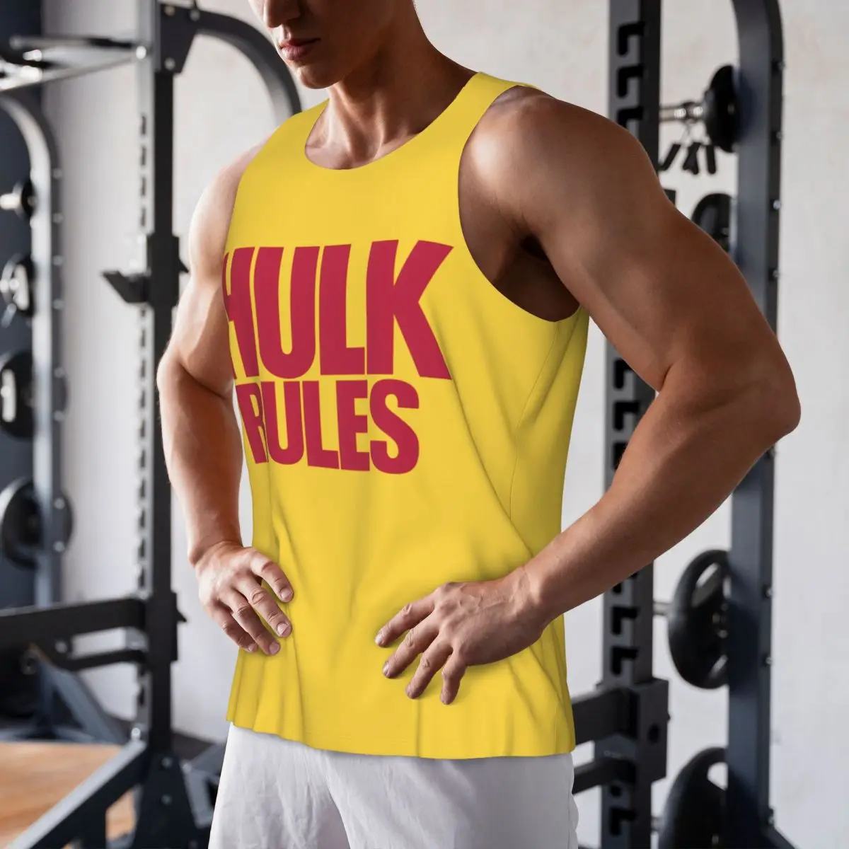 Hulkamania Hulk Hogan Hulk قواعد رجل الصالة الرياضية الملابس اللياقة البدنية قميص بدون أكمام تنفس كمال الاجسام العضلات تانك القمم تجريب الصدرية #6