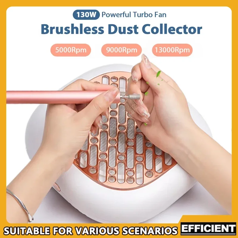 

Бесщеточный пылесборник для ногтей мощностью 130 Вт с супервсасывающим вентилятором для маникюра и 2 фильтрами для использования в салоне