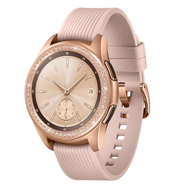 Diamond Bling Bezel For Samsung Galaxy Watch 4 Classic 42mm 46mm/ Gear S3 Frontier Metal Ring Adhesive Cover Anti Accessories