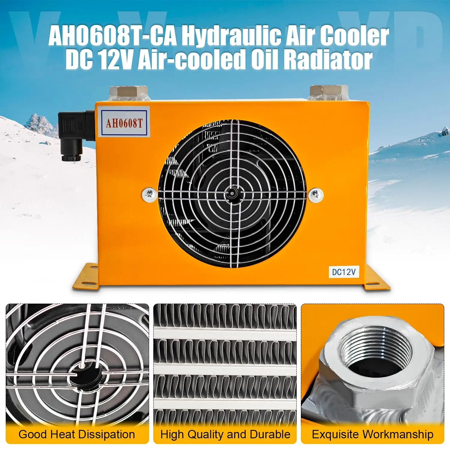 60L/min Hydraulic Air Cooler AH0608T-CA Hardware Tools Fan Air Cooling Oil Cooling MachineAC 380V/220V DC12V/24V