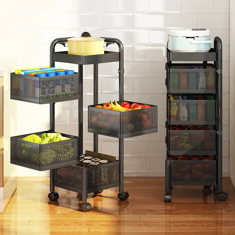 Kitchen Rotating Multifunctional Shelf Household Floor Floor Layer
