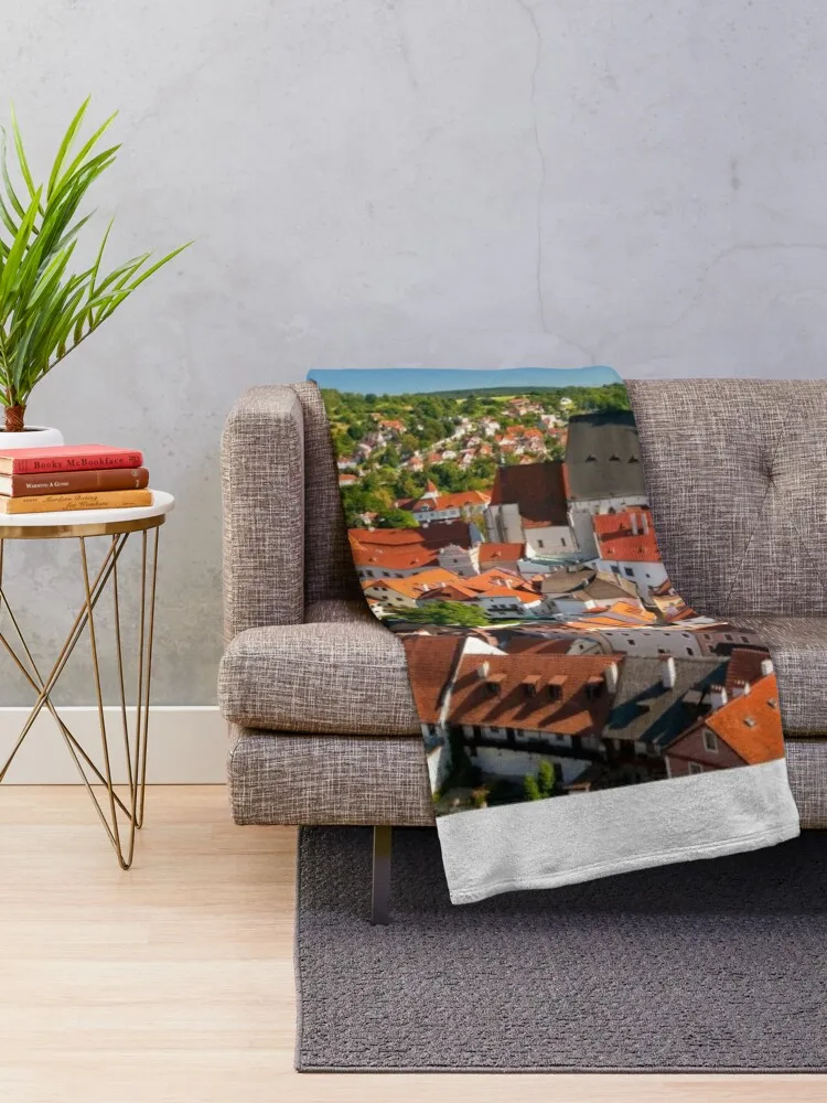 Enchanting Cesky Krumlov: A Timeless Adventure Throw Blanket halloween anime Blankets