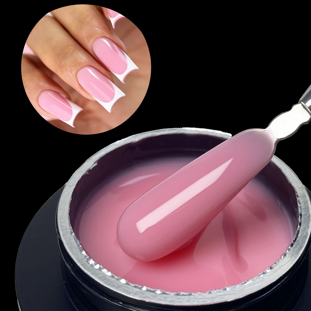 Jillnails 50g Zelfnivellerende Medium Gel 50ml Melkachtig Roze Wit Gel Builder voor Nagels Extension Nail Building