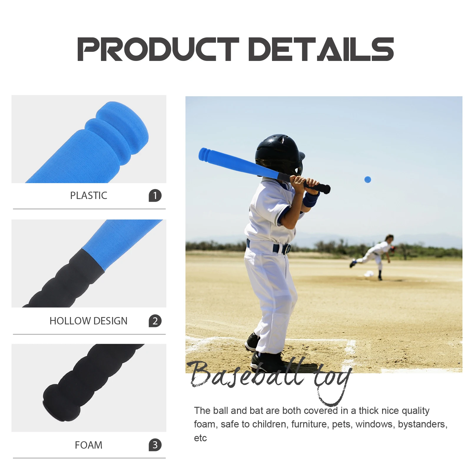 

Children Set Red 21.5 Inch Foam Baseball Bat For Kids 3 To 5 Years Safe Indoor Outdoor Play Lightweight Soft Ball Bat