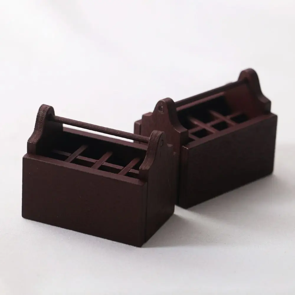 Grappige houten 1:12 poppenhuis mini gereedschapskist DIY pop meubelaccessoires speelgoed cadeau kinderen