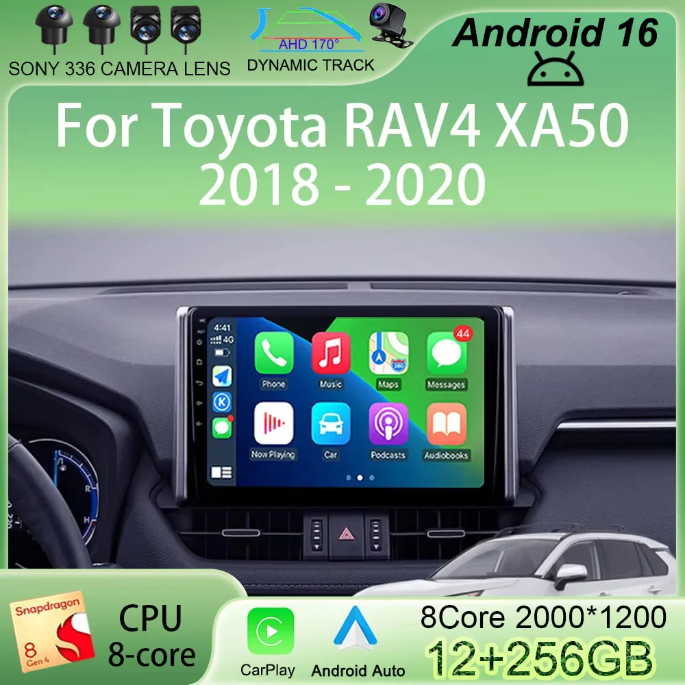 

Автомагнитола Android 16 для Toyota RAV4 XA50 2018-2023 с GPS-навигацией, CarPlay, Bluetooth, мультимедийным видеоплеером, стереосистемой, 4G, Wi-Fi, QLED