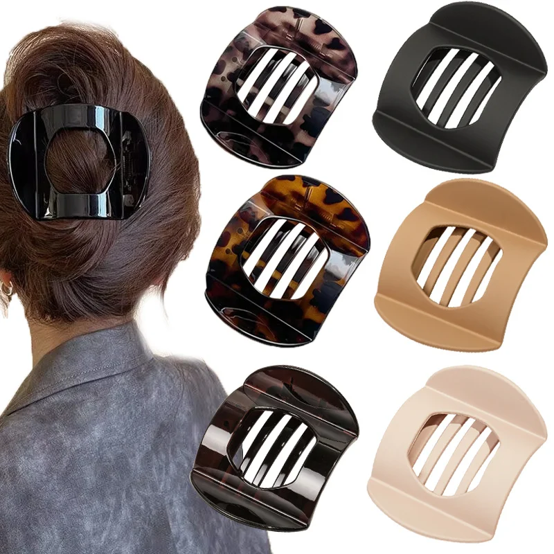 

Fashion Leopard Flat Claws Clamp Plastic Duckbill Clip For Women Girls Hairpin Ponytail Styg Tools Hair Accessories