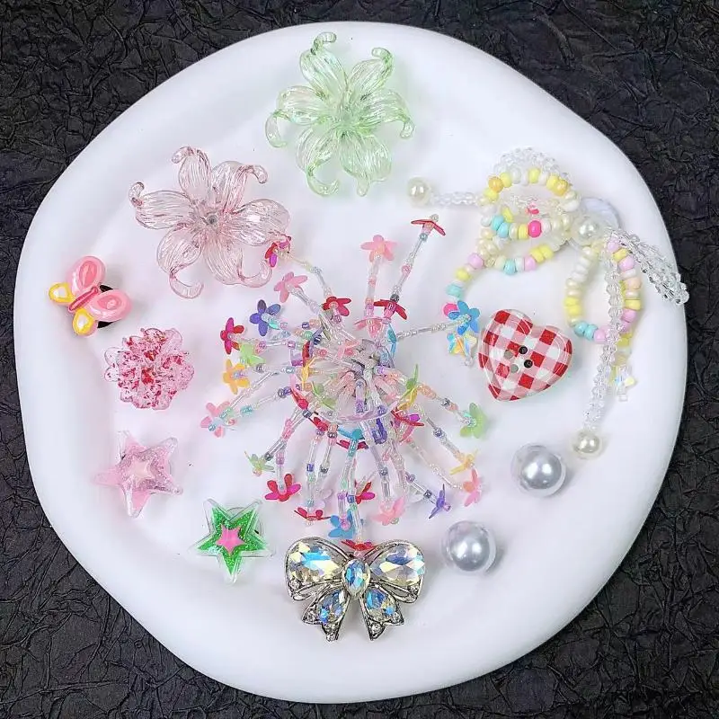 12Pcs Shoe Buckle Charms DIY Colorful Butterfly Seaweed Bead Chain Decor for Clogs Slippers Birthday Party Favors