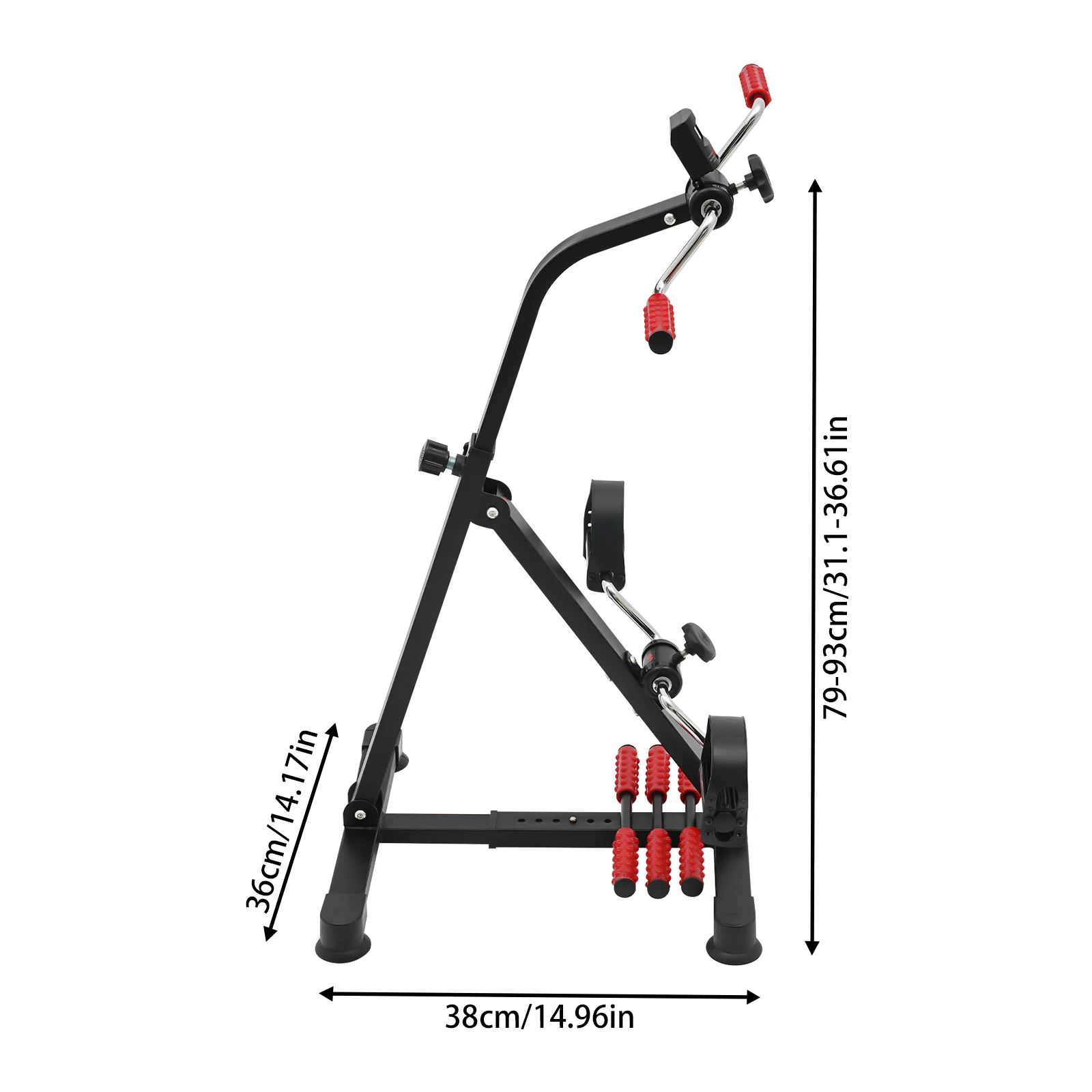 Step Machine, Pedal Exerciser Bike, Fitness Bike, Black Stationary Exercise Cycle with Monitor Pedals, Adjustable Resistance, LCD Display Tracks Time Count Distance Calories, Home Gym Cardio Trainer for Muscle Strengthening and Rehabilitation