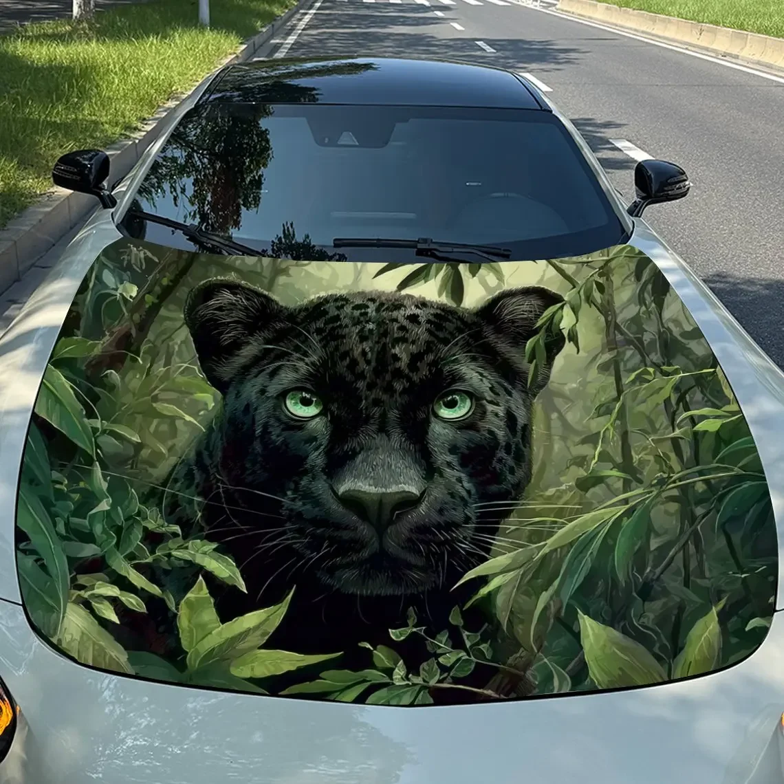 Cheetah In The Jungle Car Hood Decal - Durable PVC Vinyl Wrap For Engine Protection, Stylish Pattern & Bold Design, Perfect For