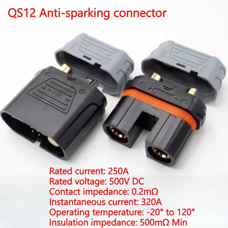 320A Heavy Current QS12-S 12mm Anti Spark Wiring Harness Connector Gold Plated Plug HV Lipo Battery Plug