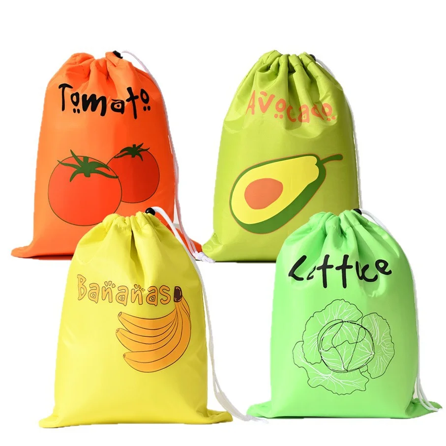 1/2/3/5Pcs Durable Yellow Banana Storage Bags Insulated Fruit Vegetable Fresh-keep Bundle Pocket Drawstring Banana Preserve Bag