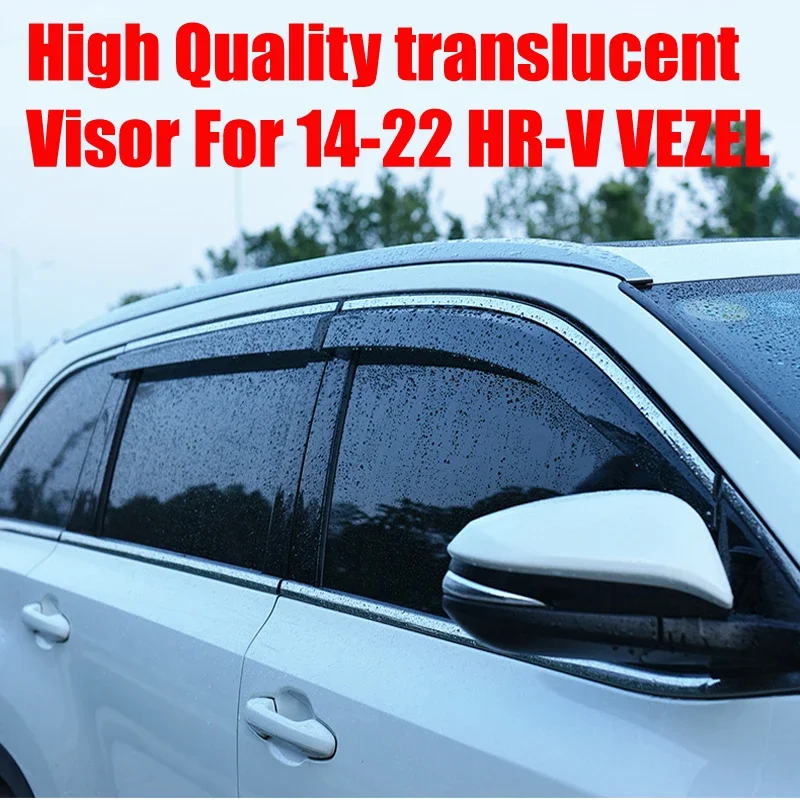 Chromel Line Acrylic Window Deflector SUN/RAIN Shield Visor Vent For Honda HRV HR-V VEZEL 2014-2022