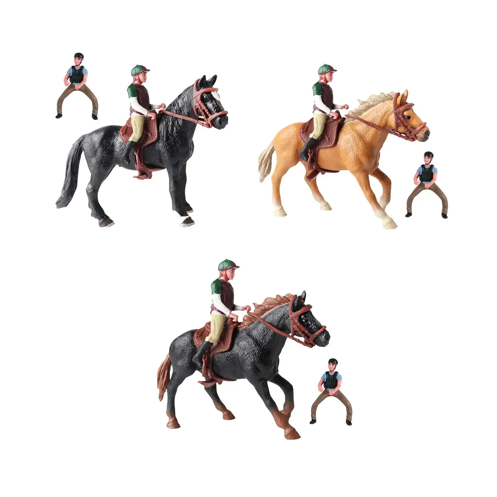 Horse Figure with Rider Saddle Educational Toy for Boy Girl Ages 3+ Gifts