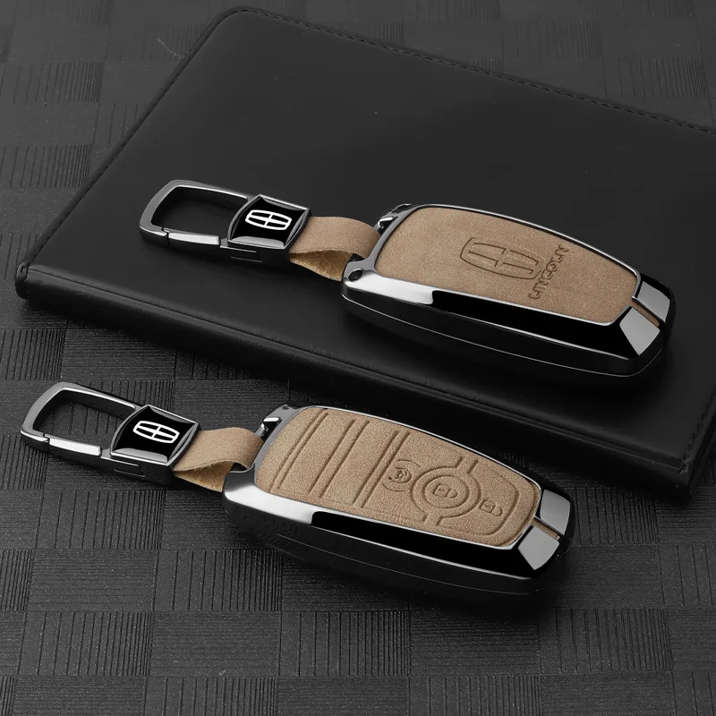 Zinc Alloy Leather Car Key Case Cover For Lincoln Continental Navigator Z MKZ MKC MKX Nautilus Aviator Corsair 2017 2018 2019