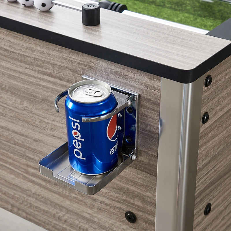 Wooden Color Solid Wood 55 Inch Football Table With Cup Holder, Baby Foot Soccer Foosball Table Football Game Table
