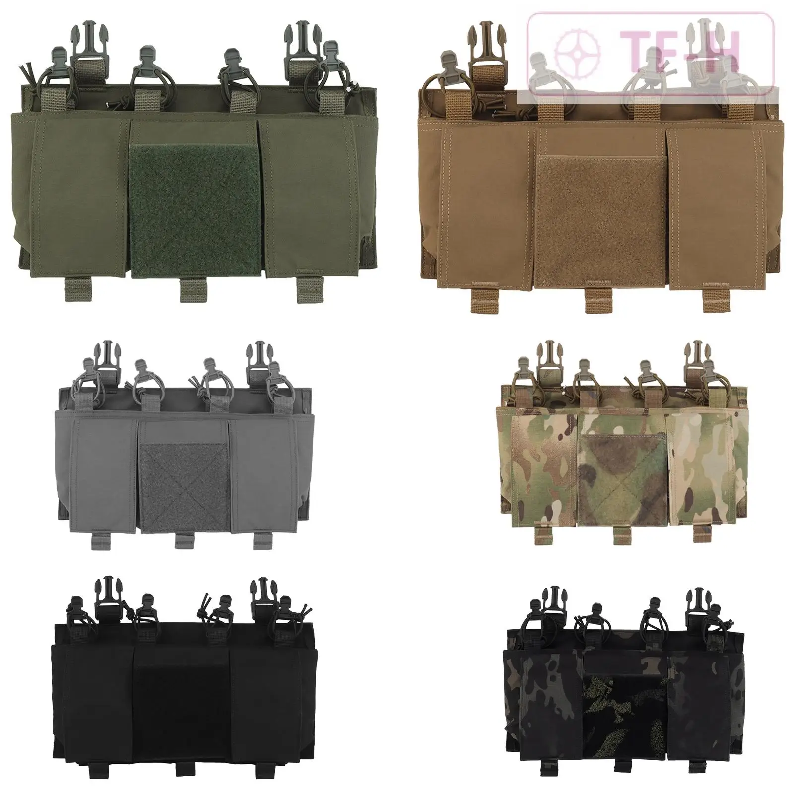 Tactical Vest Quadruple 5.56 Insert Release Buckle Accessories Bag Mag Bag Magazine Pouch Front Fastener Panel