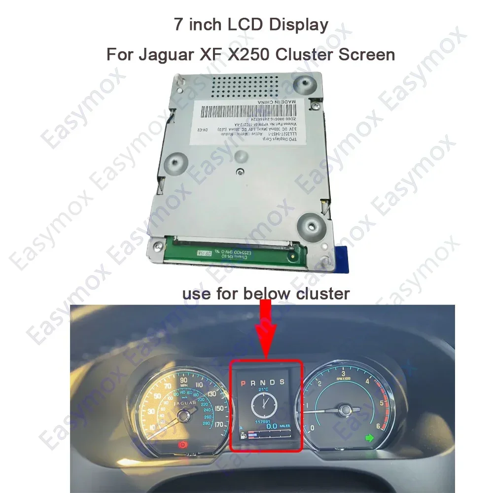 

3.5" TFT Display" TJ035NC04AA for 2011-2014 Jaguar X250 XF X250 XF-R Dahsboard Instrument Cluster 2012 2013