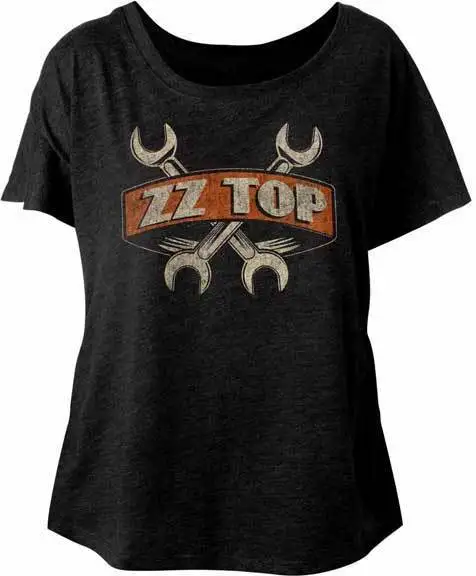 ZZ Top Wrenches Womans Dolman Fitted T Shirt Rock Music